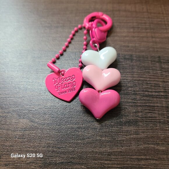 Mezzo Piano Heart Charm Keychain Pink White Kawaii Cute Japanese Accessory‎ - Picture 3 of 4